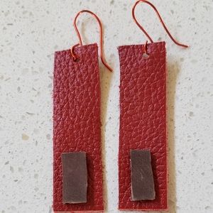 Full Grain Leather Handmade Earrings